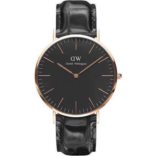 Image of rosa forgyldt Classic Black Reading quartz Herre ur fra Daniel Wellington